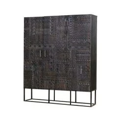 Buffet Bahut En Bois De Manguier / Fer Coloris Noyer Foncé - Longueur 120 X Profondeur 40 X Hauteur 135 Cm -PEGANE- 5 Buffet Bahut En Bois De Manguier / Fer Coloris Noyer Foncé - Longueur 120 X Profondeur 40 X Hauteur 135 Cm -PEGANE- -Buffet et enfilade Soldes 54658885 3