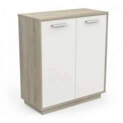 DANSMAMAISON Buffet 2 Portes En Chêne/Blanc - ANO - L 78 X L 36 X H 84 Cm - Bois Clair -Buffet et enfilade Soldes 54692411 4
