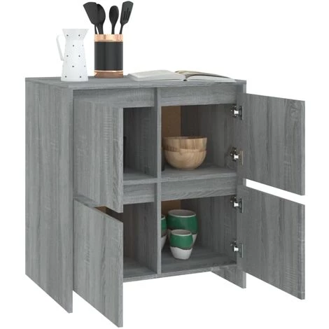 Buffet 70x41x75 Cm Aggloméré Sonoma Gris VidaXL 3 Buffet 70x41x75 Cm Aggloméré Sonoma Gris VidaXL – Image 3