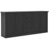CAESAROO Buffet 200x40 Cm Gris Anthracite Avec Quatre Portes Et Quatre Tiroirs | Gris Anthracite