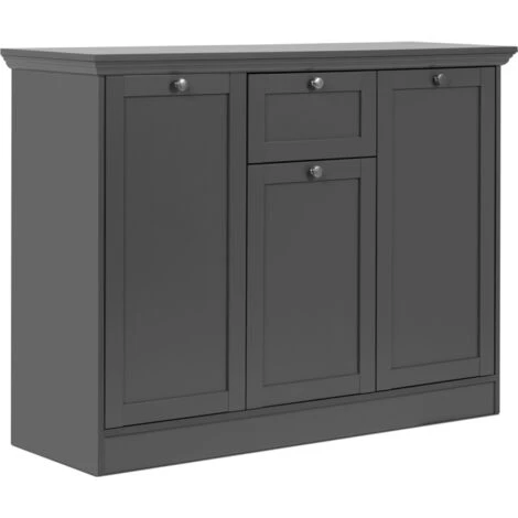 CAESAROO Buffet 120x40 Cm Gris Anthracite Avec Trois Portes Et Un Tiroir | Gris Anthracite 1 CAESAROO Buffet 120x40 Cm Gris Anthracite Avec Trois Portes Et Un Tiroir | Gris Anthracite