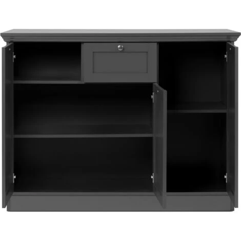 CAESAROO Buffet 120x40 Cm Gris Anthracite Avec Trois Portes Et Un Tiroir | Gris Anthracite 2 CAESAROO Buffet 120x40 Cm Gris Anthracite Avec Trois Portes Et Un Tiroir | Gris Anthracite – Image 2