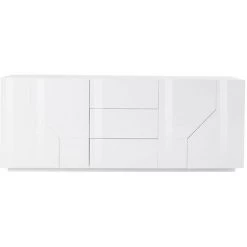 AHD AMAZING HOME DESIGN Buffet 220x40cm Blanc Salon Cuisine Meuble 4 Portes 3 Tiroirs Mavis -Buffet et enfilade Soldes 54726952 3