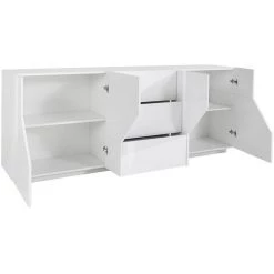 AHD AMAZING HOME DESIGN Buffet 220x40cm Blanc Salon Cuisine Meuble 4 Portes 3 Tiroirs Mavis -Buffet et enfilade Soldes 54726952 4