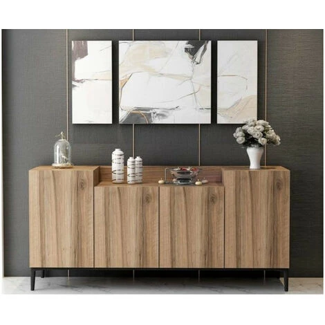 AZURA HOME DESIGN Buffet 4 Portes ELLARIA Noyer Doré 160 Cm - Doré 1 AZURA HOME DESIGN Buffet 4 Portes ELLARIA Noyer Doré 160 Cm - Doré