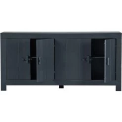 Buffet De 4 Portes En Pin Massif Coloris Noir Mat - Hauteur 85 X Longueur 177 Cm X Profondeur 46 Cm -PEGANE- 7 Buffet De 4 Portes En Pin Massif Coloris Noir Mat - Hauteur 85 X Longueur 177 Cm X Profondeur 46 Cm -PEGANE- -Buffet et enfilade Soldes 54815955 3