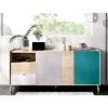 CAESAROO Buffet 180x43 Cm Penny Avec Deux Trois Et Deux Tiroirs Multicouleurs | Multicolor