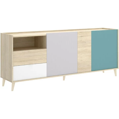 CAESAROO Buffet 180x43 Cm Penny Avec Deux Trois Et Deux Tiroirs Multicouleurs | Multicolor 3 CAESAROO Buffet 180x43 Cm Penny Avec Deux Trois Et Deux Tiroirs Multicouleurs | Multicolor – Image 3