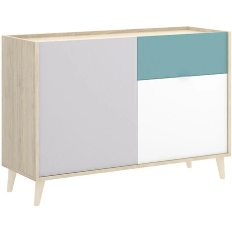 CAESAROO Buffet 105x43 Cm Penny Avec Deux Portes Et Un Tiroir Multicouleurs | Multicolor 3 CAESAROO Buffet 105x43 Cm Penny Avec Deux Portes Et Un Tiroir Multicouleurs | Multicolor – Image 3
