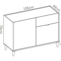 CAESAROO Buffet 105x43 Cm Penny Avec Deux Portes Et Un Tiroir Multicouleurs | Multicolor 9 CAESAROO Buffet 105x43 Cm Penny Avec Deux Portes Et Un Tiroir Multicouleurs | Multicolor -Buffet et enfilade Soldes 54834079 5