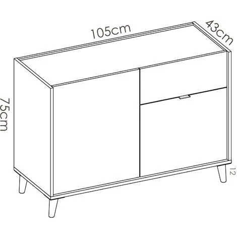 CAESAROO Buffet 105x43 Cm Penny Avec Deux Portes Et Un Tiroir Multicouleurs | Multicolor 5 CAESAROO Buffet 105x43 Cm Penny Avec Deux Portes Et Un Tiroir Multicouleurs | Multicolor – Image 5
