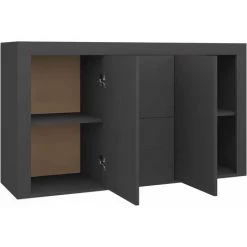 Topdeal Buffet Gris 120x36x69 Cm Aggloméré FF801843_FR -Buffet et enfilade Soldes 54840709 5