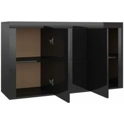Topdeal Buffet Noir Brillant 120x36x69 Cm Aggloméré FF801848_FR 9 Topdeal Buffet Noir Brillant 120x36x69 Cm Aggloméré FF801848_FR -Buffet et enfilade Soldes 54841037 5