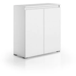 TERRANEO Buffet Mobile Polyvalent Séjour Cuisine Entrée 3 étagères Blanches -Buffet et enfilade Soldes 54910843 3