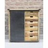 MEUBLE HOUSE Buffet Métal Et Bois 6 Tiroirs 3 Casiers "Caractère" - Marron