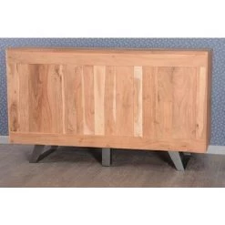 MEUBLE HOUSE Buffet En Acacia Massif Et Pieds Métal "Zen Black" - Marron -Buffet et enfilade Soldes 54941366 5