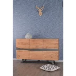 MEUBLE HOUSE Buffet Bas En Bois Massif D'acacia Naturel "Zen" - Marron