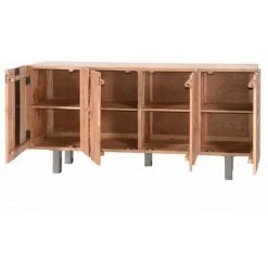 MEUBLE HOUSE Buffet Bas Design En Bois D'acacia Massif Naturel "Zen" - Marron -Buffet et enfilade Soldes 54941502 4