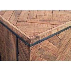 MEUBLE HOUSE Bahut Massif Métal Et Bois 175 Cm "Bronx" - Marron -Buffet et enfilade Soldes 54941567 5