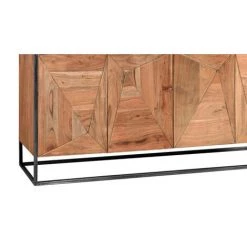 MEUBLE HOUSE Enfilade 4 Portes Bois Et Métal En 175 Cm "Manhattan" - Marron -Buffet et enfilade Soldes 54941569 3