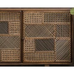 MEUBLE HOUSE Buffet Vintage 160 Cm Style Cannage "Pop Vintage" - Marron -Buffet et enfilade Soldes 54941640 3