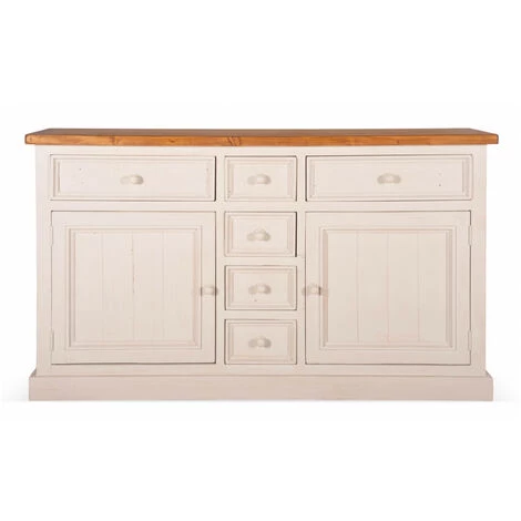 DECORATION D’AUTREFOIS Bahut 6 Tiroirs Bois Blanc 160x45x90cm - Blanc 1 DECORATION D’AUTREFOIS Bahut 6 Tiroirs Bois Blanc 160x45x90cm - Blanc