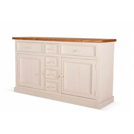 DECORATION D’AUTREFOIS Bahut 6 Tiroirs Bois Blanc 160x45x90cm - Blanc 3 DECORATION D’AUTREFOIS Bahut 6 Tiroirs Bois Blanc 160x45x90cm - Blanc – Image 3