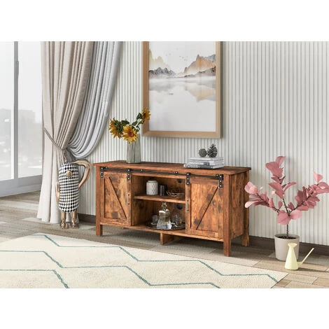 YOOUYIDA Meuble TV, Buffet, Meuble De Cuisine, Meuble De Rangement, Meuble D'appoint étagères Ouvertes, Salon, Salle à Manger, Couloir, Design Industriel, Marron Vintage 4 YOOUYIDA Meuble TV, Buffet, Meuble De Cuisine, Meuble De Rangement, Meuble D'appoint étagères Ouvertes, Salon, Salle à Manger, Couloir, Design Industriel, Marron Vintage – Image 4