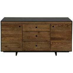 CDA Enfilade En Pin Recyclé 3 Tiroirs, 2 Portes - Naturel