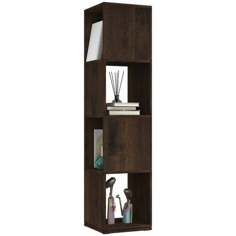 YOUTHUP Armoire Rotative Chêne Fumé 34,5x34,5x147,5 Cm Aggloméré - Brun 3 YOUTHUP Armoire Rotative Chêne Fumé 34,5x34,5x147,5 Cm Aggloméré - Brun – Image 3
