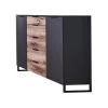 M-S Commode 2 Portes 5 Tiroirs Chêne Brun Et Anthracite - ELIANA