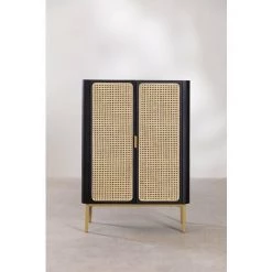 Buffet En Bois Enrick SKLUM Bois De Paulownia - Osier - Noir -Buffet et enfilade Soldes 55293002 5