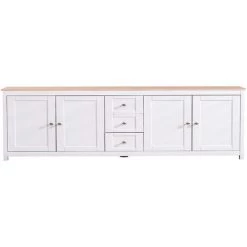 Fortuna Lai Buffet, Meuble De Cuisine, Meuble De Rangement, Cave à Vin, 4 Portes 3 Tiroirs, Grand Espace De Rangement, Convient Pour Salon, Salle à Manger, Blanc, Grain De Bois 9 Fortuna Lai Buffet, Meuble De Cuisine, Meuble De Rangement, Cave à Vin, 4 Portes 3 Tiroirs, Grand Espace De Rangement, Convient Pour Salon, Salle à Manger, Blanc, Grain De Bois -Buffet et enfilade Soldes 55314535 5