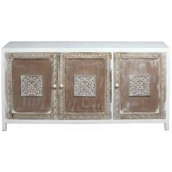 Paris Prix - Buffet Design 3 Portes En Bois "dani" 155cm Naturel