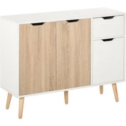 MH Buffet Scandinave LEON Chêne Et Blanc