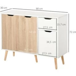MH Buffet Scandinave LEON Chêne Et Blanc -Buffet et enfilade Soldes 55880810 3