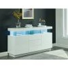 VENTE-UNIQUE.COM Buffet FABIO - MDF Laqué Blanc - LEDs - 3 Tiroirs & 2 Portes - Blanc