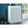 VENTE-UNIQUE.COM Buffet Haut EMERSON II - 4 Portes - MDF Laqué Blanc - LEDs - Blanc