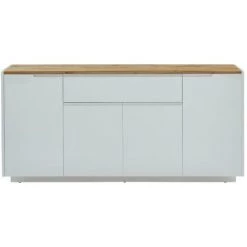 VENTE-UNIQUE.COM Buffet AMANI - 4 Portes & 1 Tiroir - MDF - Coloris: Blanc Laqué Et Chêne - Naturel Clair, Blanc 6 VENTE-UNIQUE.COM Buffet AMANI - 4 Portes & 1 Tiroir - MDF - Coloris: Blanc Laqué Et Chêne - Naturel Clair, Blanc -Buffet et enfilade Soldes 55881379 2