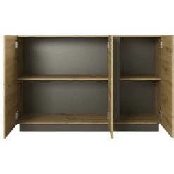 VENTE-UNIQUE.COM Buffet MURARI - 3 Portes - Chêne Et Taupe - Naturel Clair -Buffet et enfilade Soldes 55881703 2