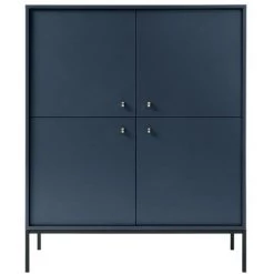 VENTE-UNIQUE.COM Buffet Haut - 4 Portes - Bleu - BOGDAN - Bleu Nuit -Buffet et enfilade Soldes 55881737 3