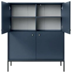 VENTE-UNIQUE.COM Buffet Haut - 4 Portes - Bleu - BOGDAN - Bleu Nuit -Buffet et enfilade Soldes 55881737 5
