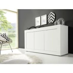 VENTE-UNIQUE.COM Buffet COMETE - 3 Portes - Blanc Laqué Et Béton - Gris, Blanc 9 VENTE-UNIQUE.COM Buffet COMETE - 3 Portes - Blanc Laqué Et Béton - Gris, Blanc -Buffet et enfilade Soldes 55882108 5
