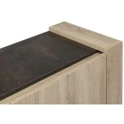 VENTE-UNIQUE.COM Buffet SUMAI - 3 Portes & 1 Tiroir - Coloris Chêne & Marron - Marron, Naturel Clair -Buffet et enfilade Soldes 55882499 3