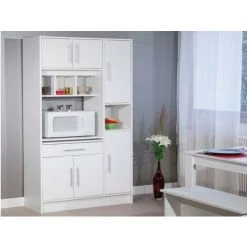 VENTE-UNIQUE.COM Buffet De Cuisine MADY - 5 Portes & 1 Tiroir - Coloris Blanc