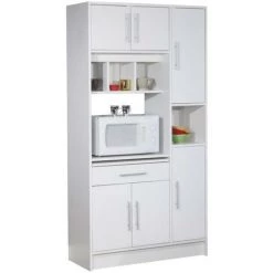 VENTE-UNIQUE.COM Buffet De Cuisine MADY - 5 Portes & 1 Tiroir - Coloris Blanc -Buffet et enfilade Soldes 55882521 3