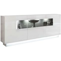 VENTE-UNIQUE.COM Buffet BLAKE - 3 Portes - LEDs - MDF - Blanc - Blanc -Buffet et enfilade Soldes 55882648 4