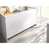 VENTE-UNIQUE.COM Buffet CHERIFA - 3 Portes - Coloris : Blanc & Chêne - Blanc