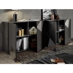 VENTE-UNIQUE.COM Buffet CANTIANO - 4 Portes - Anthracite Laqué - Gris Anthracite -Buffet et enfilade Soldes 55883103 3