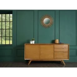 VENTE-UNIQUE.COM Buffet JAMBI - 2 Portes Et 3 Tiroirs - Teck - Naturel - Naturel Clair